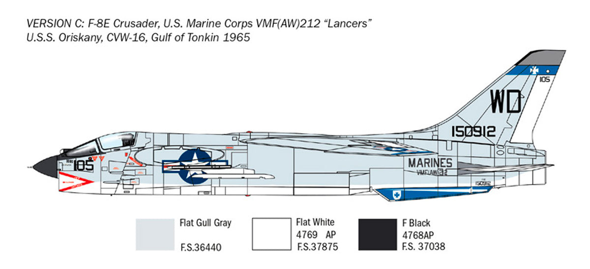 Italeri 1:72 F-8E Crusader - Modelfly