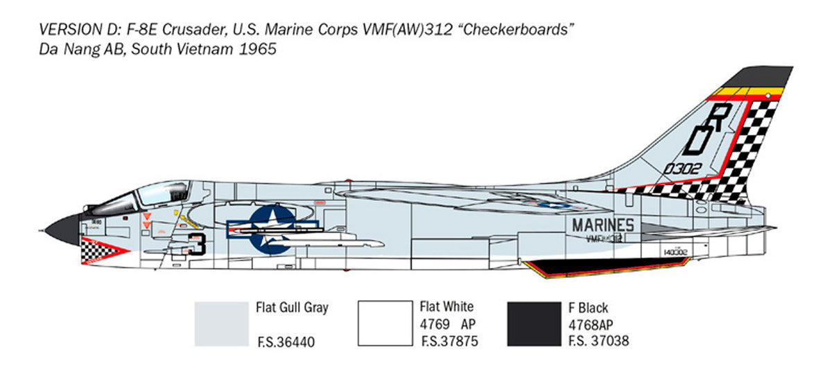 Italeri 1:72 F-8E Crusader - Modelfly