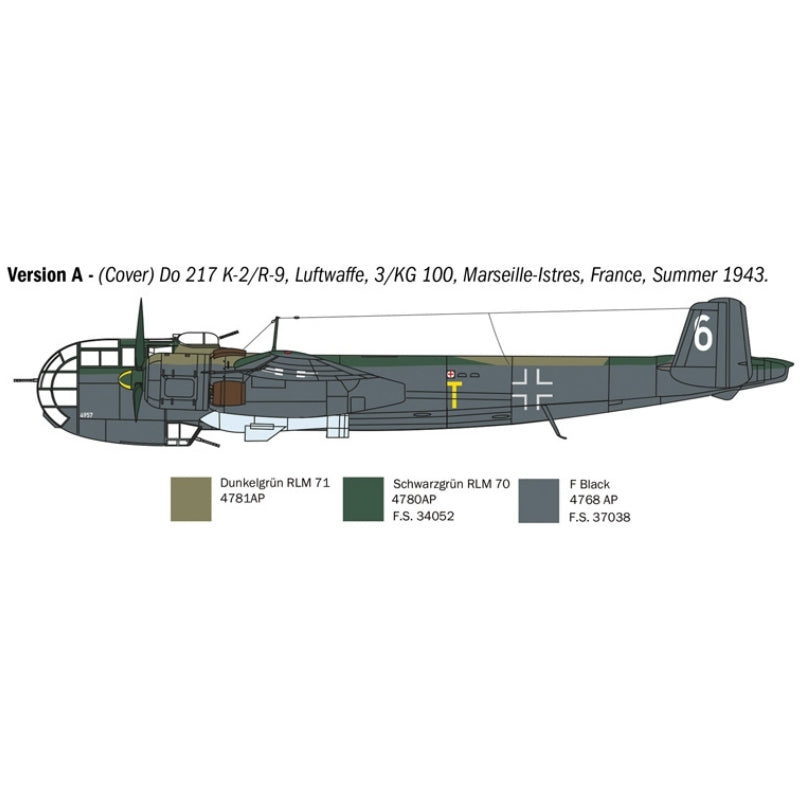 Italeri 1:72 Donier DO-217 K1/K2 with Fritz-X guided bombs - 1/72 Modelfly