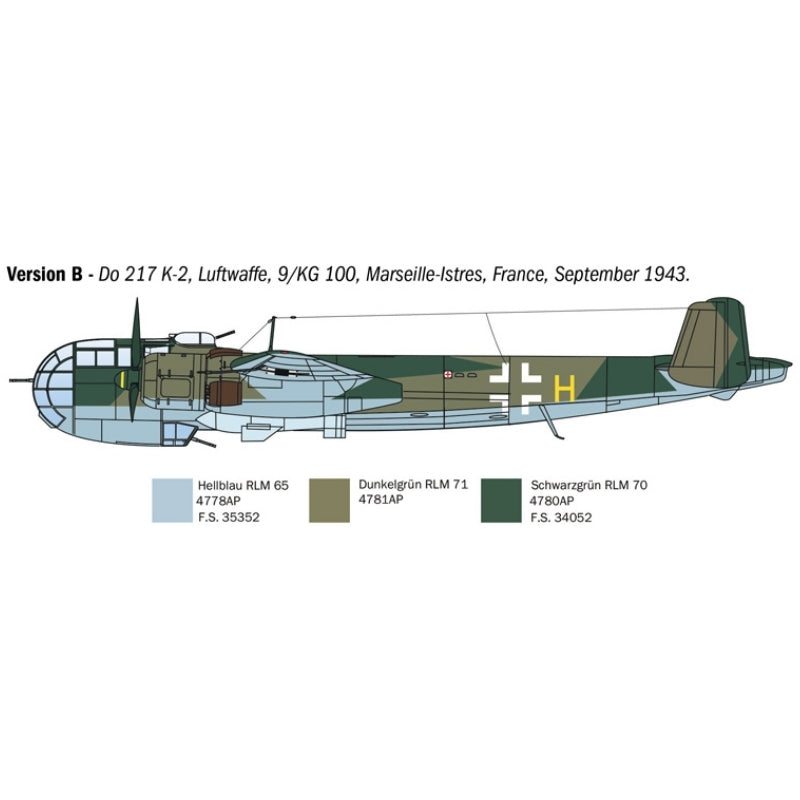 Italeri 1:72 Donier DO-217 K1/K2 with Fritz-X guided bombs - 1/72 Modelfly