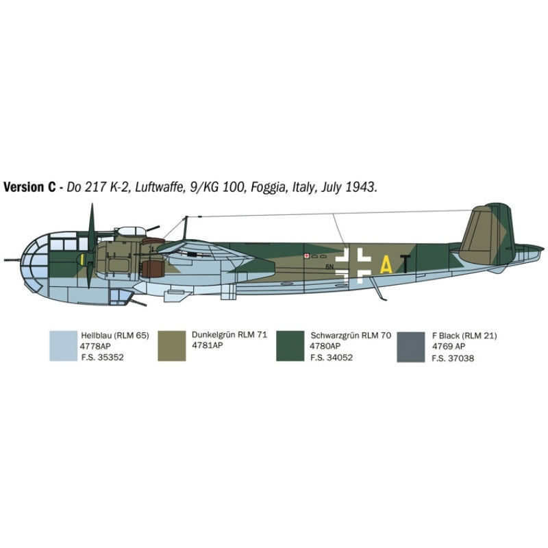 Italeri 1:72 Donier DO-217 K1/K2 with Fritz-X guided bombs - 1/72 Modelfly
