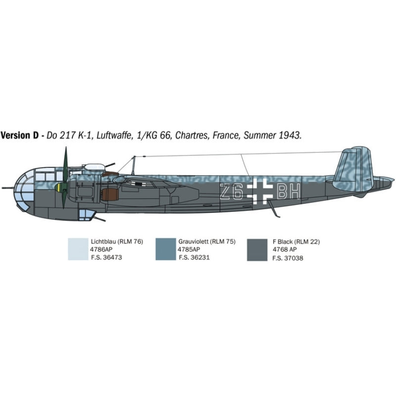 Italeri 1:72 Donier DO-217 K1/K2 with Fritz-X guided bombs - 1/72 Modelfly