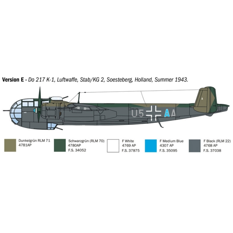 Italeri 1:72 Donier DO-217 K1/K2 with Fritz-X guided bombs - 1/72 Modelfly