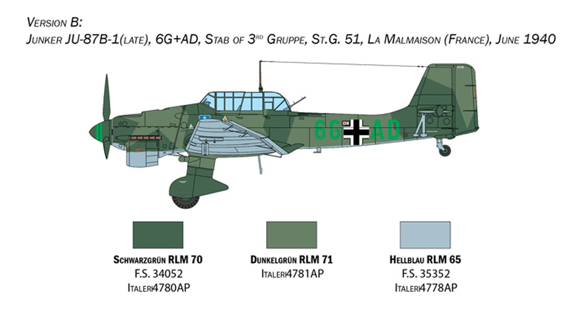 Italeri Junkers JU-87B Stuka - 1:48