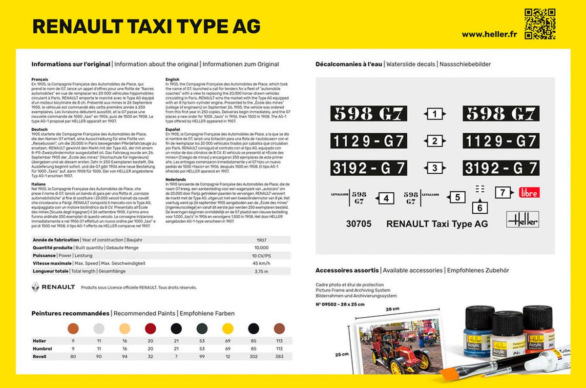 Heller Renault Taxi type AG - Modelbil 1:24