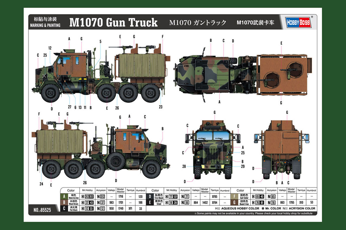 Hobby Boss M1070 Gun Truck 1:35 modellastbil
