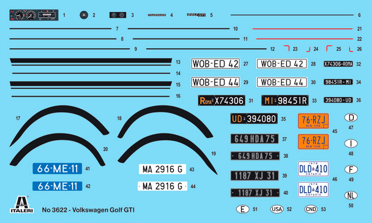 Italeri 1:24 VW Golf GTI 1976/78 - Modelbil