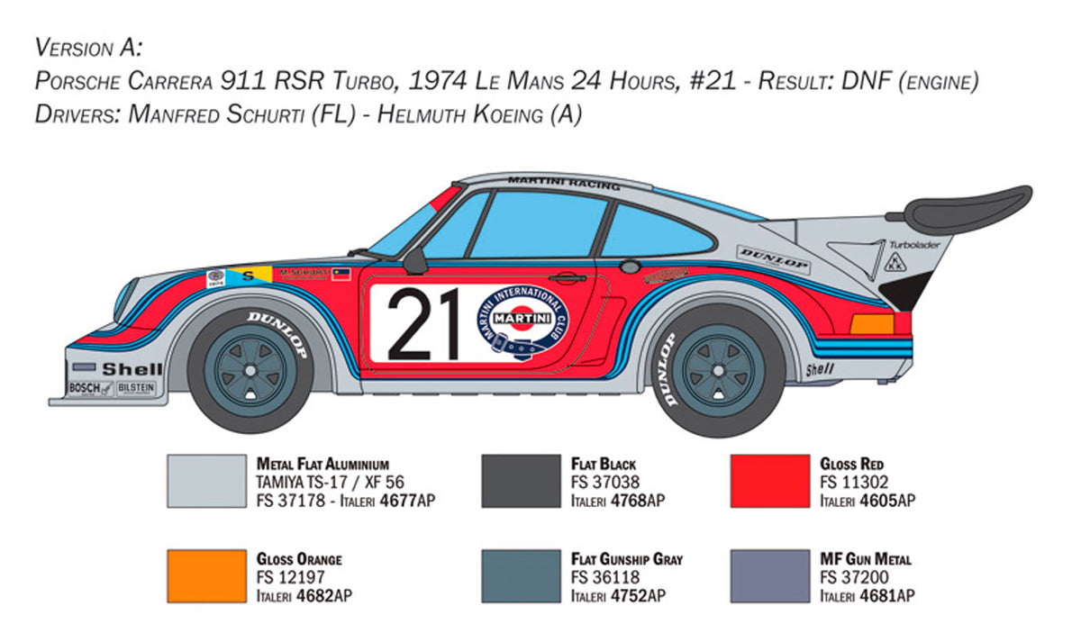 Italeri 1:24 Porsche Carrera RSR Turbo - Modelbil
