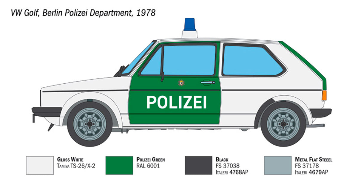Italeri 1:24 VW Golf Polizei - Modelbil
