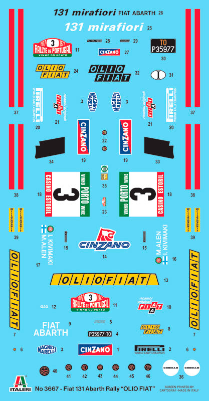 Italeri 1:24 Fiat 131 Abarth Rally OLIO FIAT - Modelbil