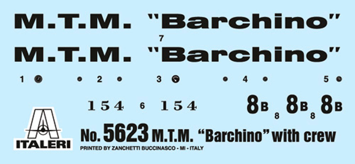 Italeri 1:35 M.T.M Barchino m. besætning - Modelskib