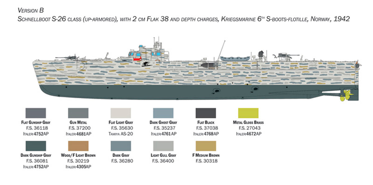 Italeri 1:35 Schnellboot S-26/S-38 - Modelskib