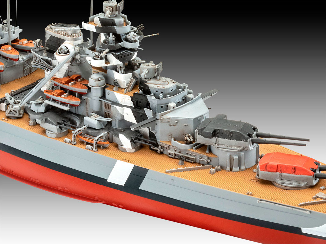 Revell Gift Set The Legendary Bismarck 1:700 + 1:1200 modelskib med lim og maling