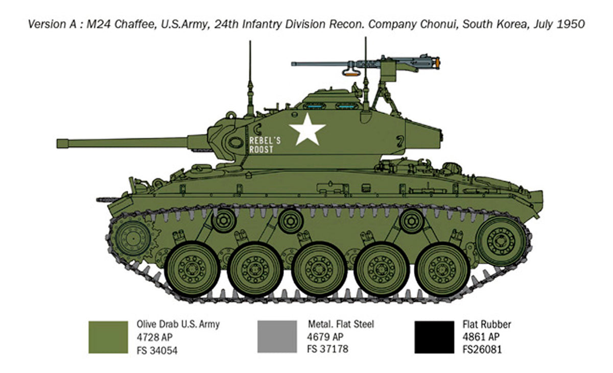 Italeri 1:35 M24 Chaffe Korean War - Modelkampvogn