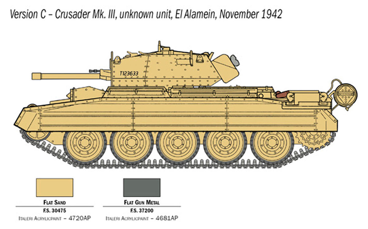 Italeri 1:35 Crusader Mk. III m. British besætning - Modelkampvogn