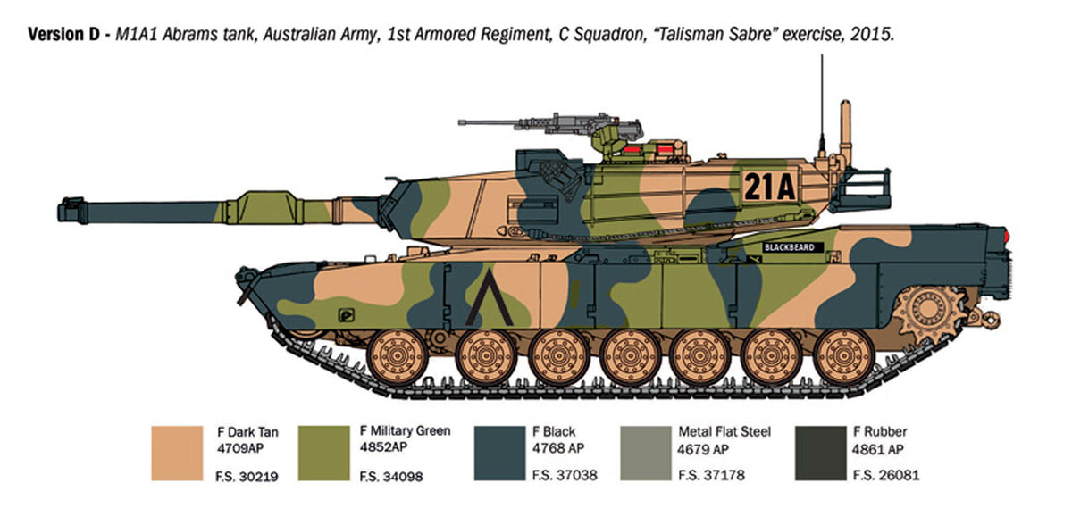 Italeri 1:35 M1A1/A2 Abrams - Modelkampvogn