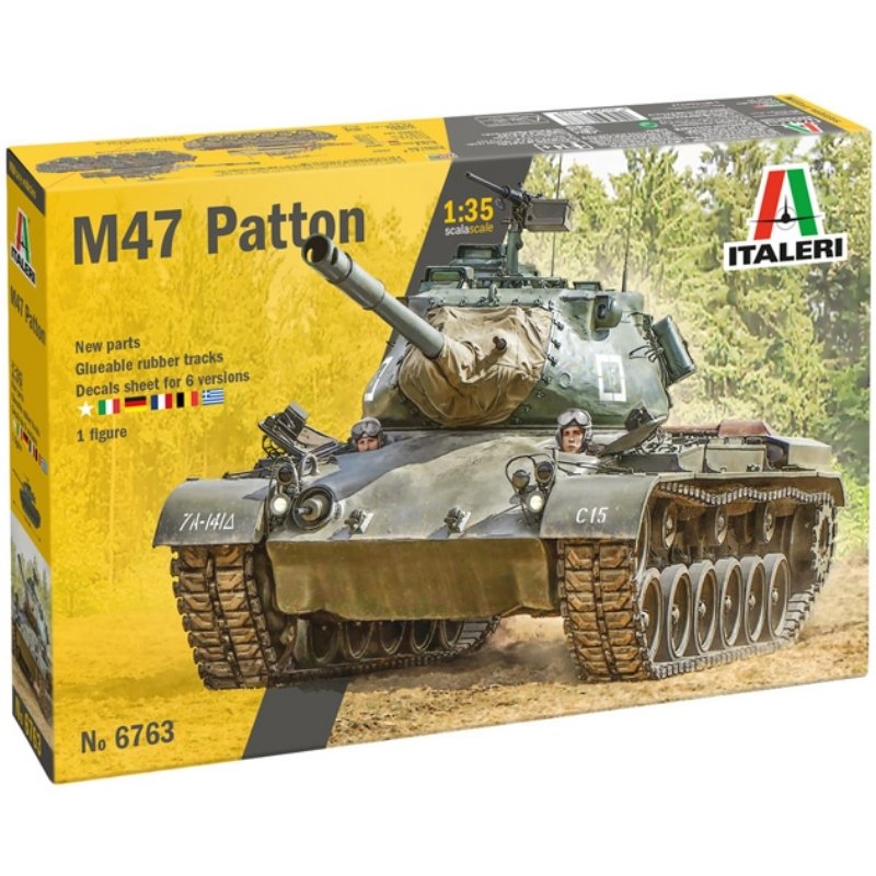 Italeri 1:35 M-47 Patton, 6 forskellige designs - 1/35 Modelkampvogn