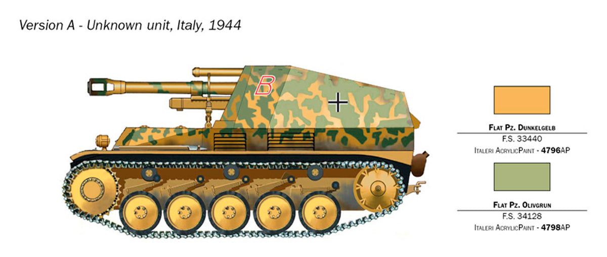 Italeri 1:72 SD.Kfz.124 Wespe - Model artillerisystem