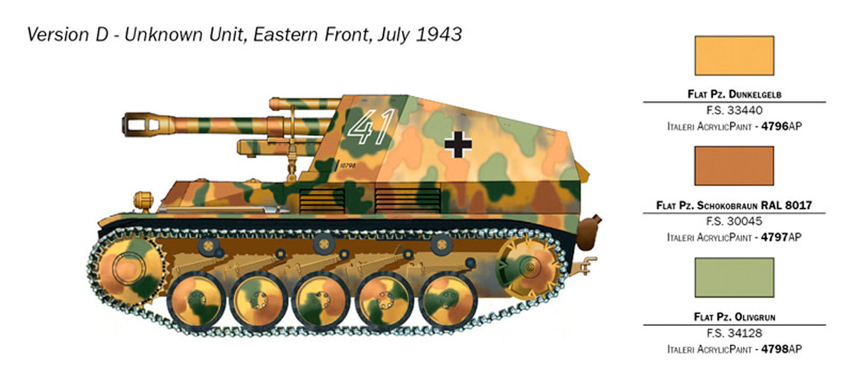 Italeri 1:72 SD.Kfz.124 Wespe - Model artillerisystem