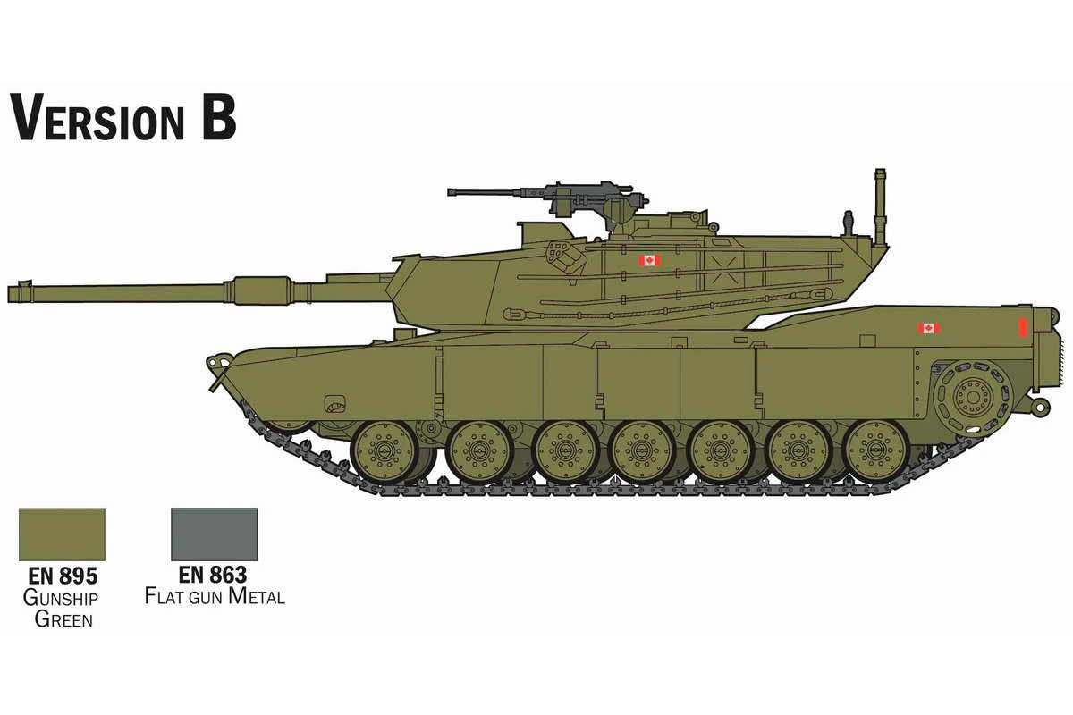 Italeri 1:72 M1 Abrams - Komplet sæt - Modelkampvogn