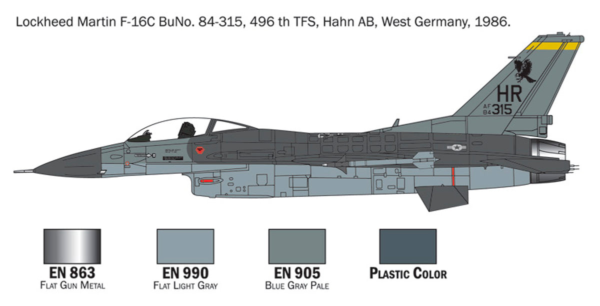 Italeri 1:72 F-16 C/D Night Falcon - Komplet sæt - Modelfly