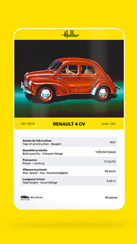 Heller Renault 4 CV - Modelbil 1:43