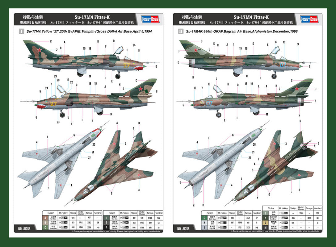 Hobby Boss Su-17M4 Fitter-K 1:48 modelfly
