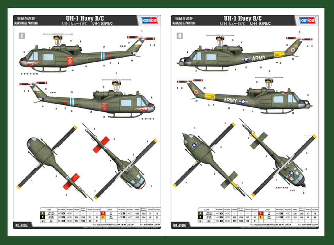 Hobby Boss UH-1 Huey 1:18 modelhelikopter