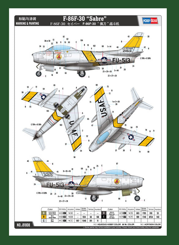 Hobby Boss F-86F Sabre 1:18 - Modelfly