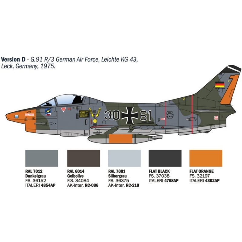 Italeri 1:48 FIAT G.91 R - 1/48 Modelkampfly