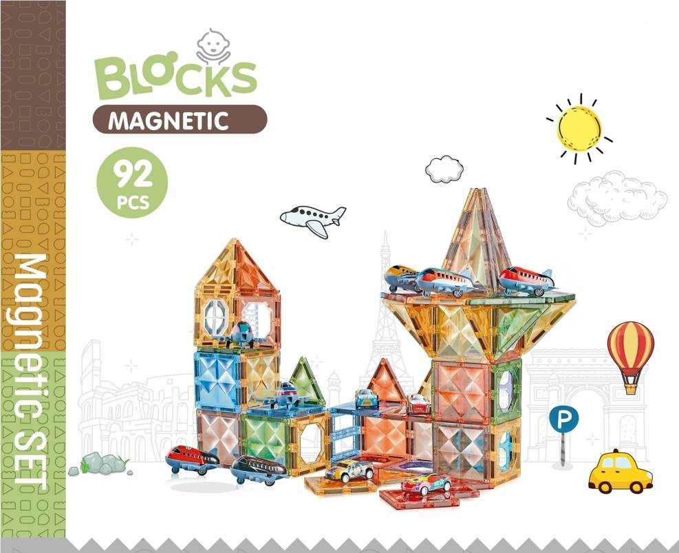 Magnetic Tiles Byggesæt Lufthavn 92 Dele