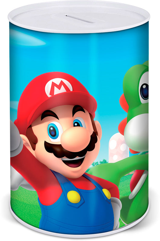 Sparebøsse i metal med Super Mario