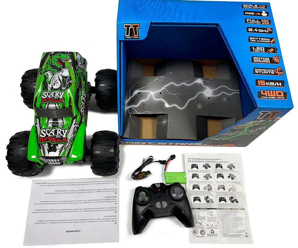Tec-Toy fjernstyret Scary Monster bil (15 km/t) - 1:12