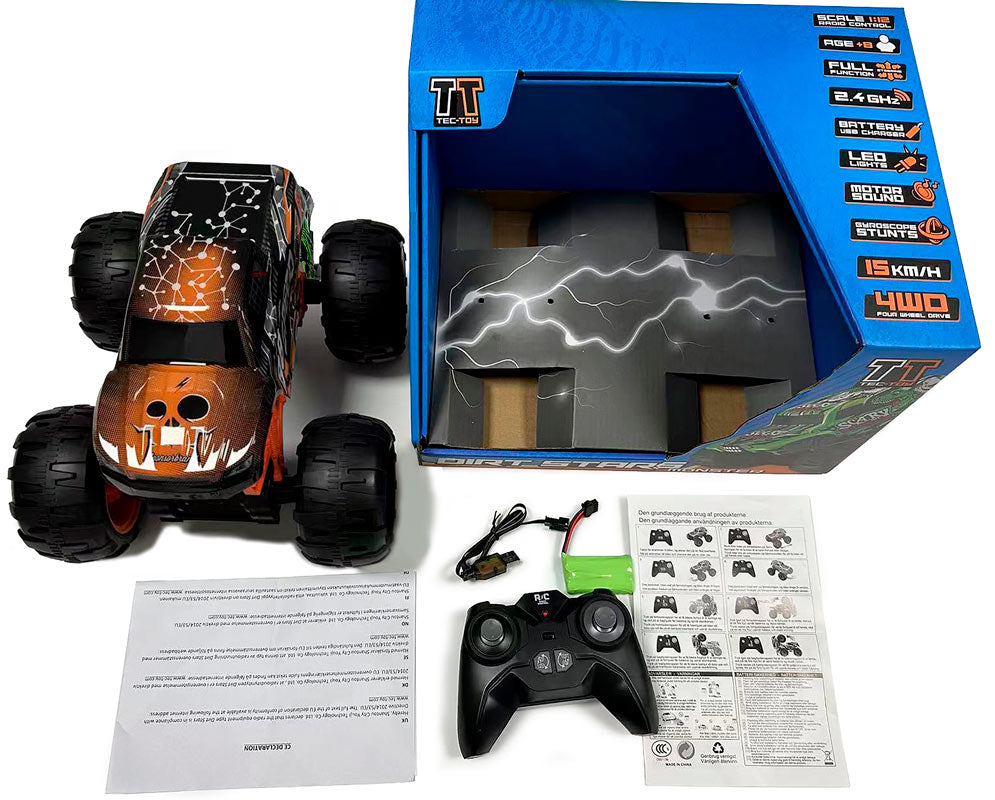 Tec-Toy fjernstyret Speed Monster bil (15 km/t) - 1:12