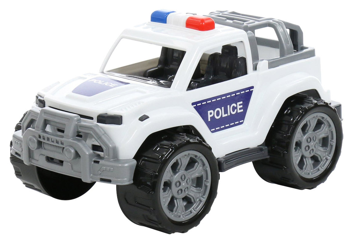 Hvid plastik politi jeep