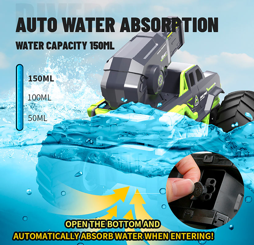TEC-TOY Water Shooting RC Bil (12 km/t, 6 år+) - Grøn