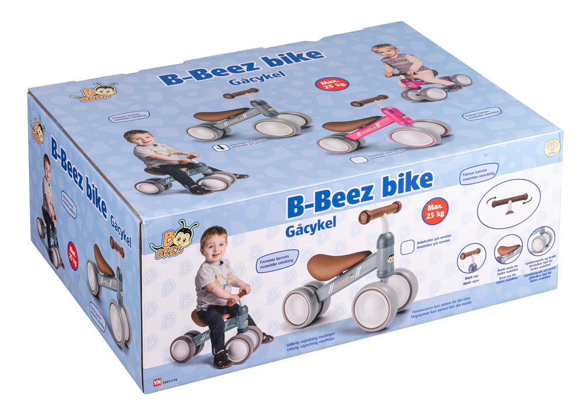 B Beez grå gå-cykel