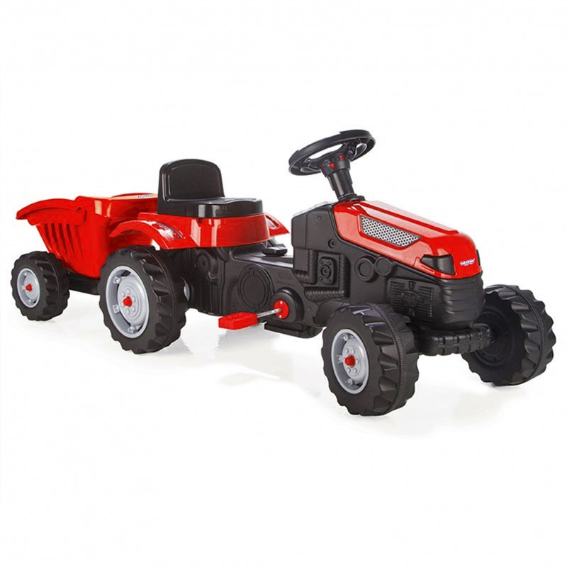 WOOPIE Pedaltraktor med Anhænger – Rød (fra 3 år)
