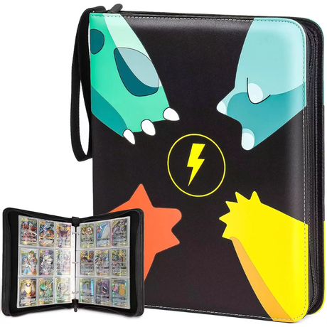 MIO 9-Pocket PU Leather Pokémon Kortmappe med Lynlås - Samlemappe til 900 Kort