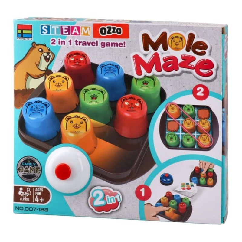 Arcade Spil 2-i-1 Mole Maze - Quick Cups & Kryds og Bolle