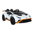 Lamborghini Huracán STO til Børn 12V - Hvid Sporty Model med LED og Musik