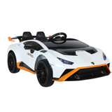 Lamborghini Huracán STO til Børn 12V - Hvid Sporty Model med LED og Musik