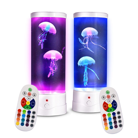 Jellyfish Lampe m/ LED og fjernbetjening – 28,5 cm