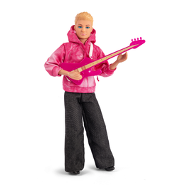 J-Rock Jack med Pink Guitar – 29 cm Bevægelig Dukke