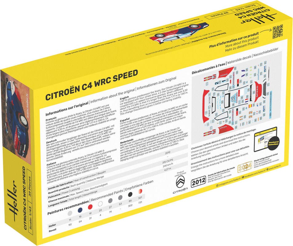 Heller Citroën C4 WRC - 1:43 startsæt