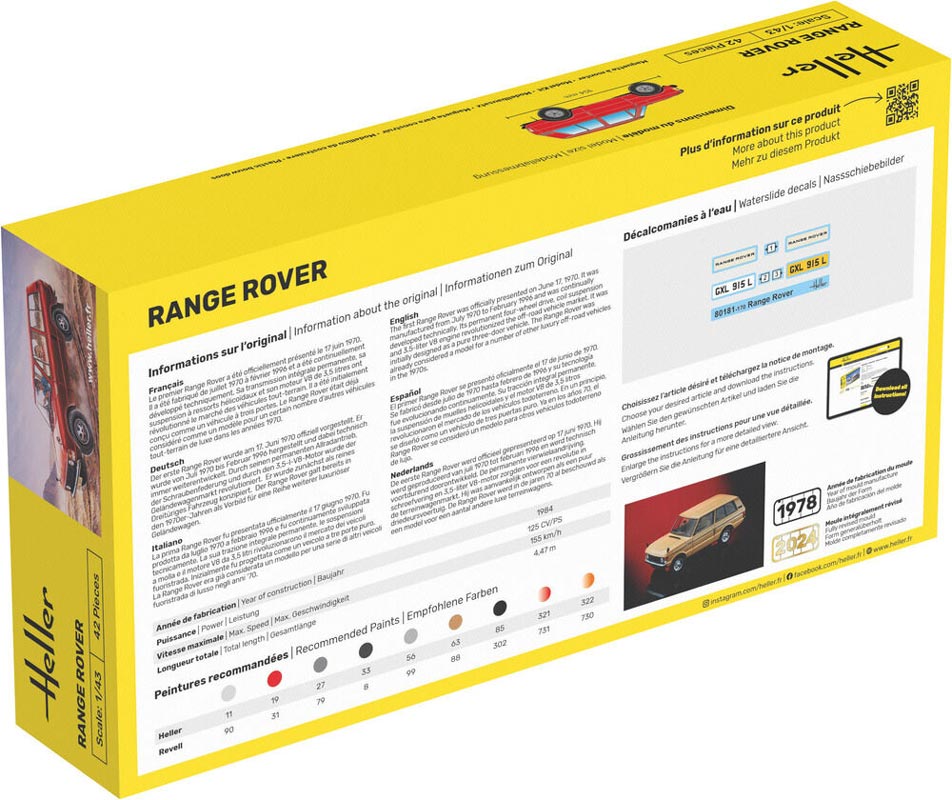 Heller Range Rover - Modelbil 1:43 startsæt