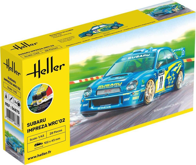 Heller Subaru Impreza WRC 02 modelbil - 1:43 startsæt