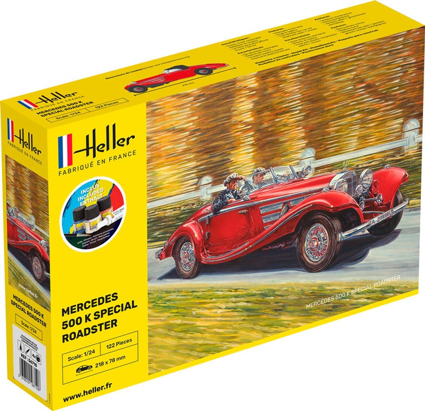 Heller 500 K Special Roadster - Modelbil 1:24 startsæt