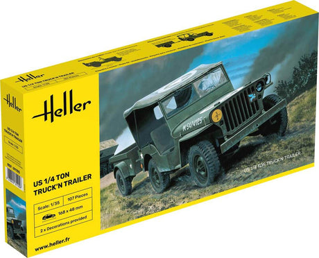 Heller US 1/4 ton truckn'n trailer modelbil 1:35