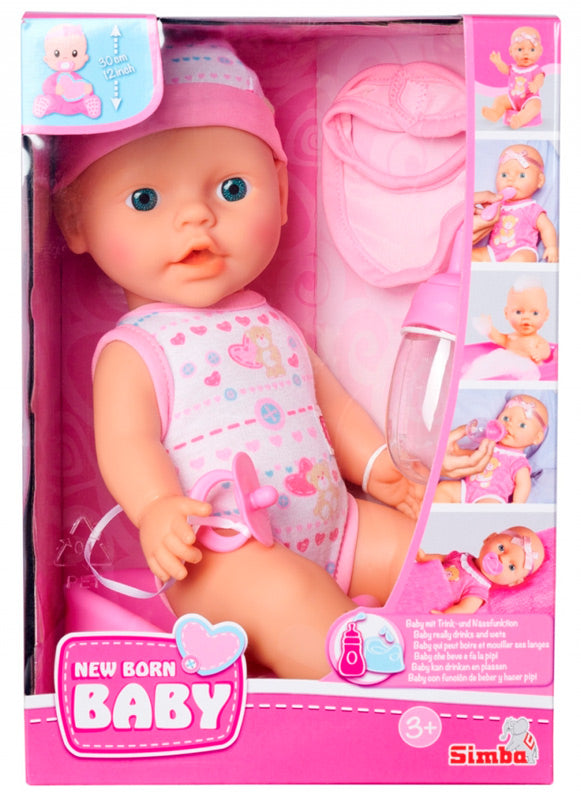 New Born Baby med pink tøj og tilbehør
